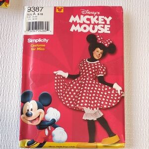 🍀Disney Simplicity Minnie Mouse Polka Dot Costume Pattern Women 8-18 New Uncut